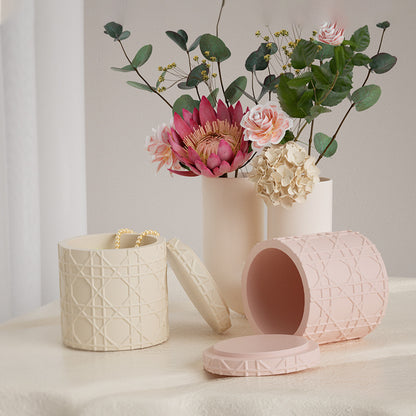 Rattan Patterned Storage Jar Resin Molds