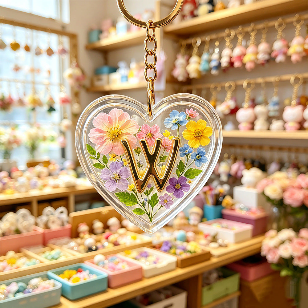 Double-Layer 3D Heart 26-Letter Decorative Pendant Resin Mold