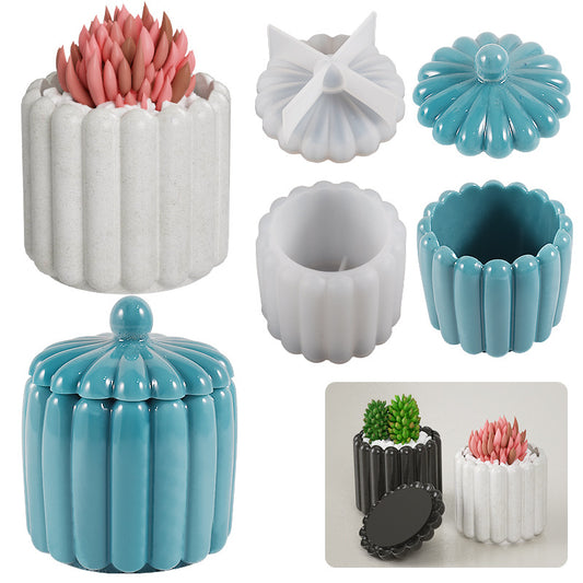 Striped Storage Box Resin Mold