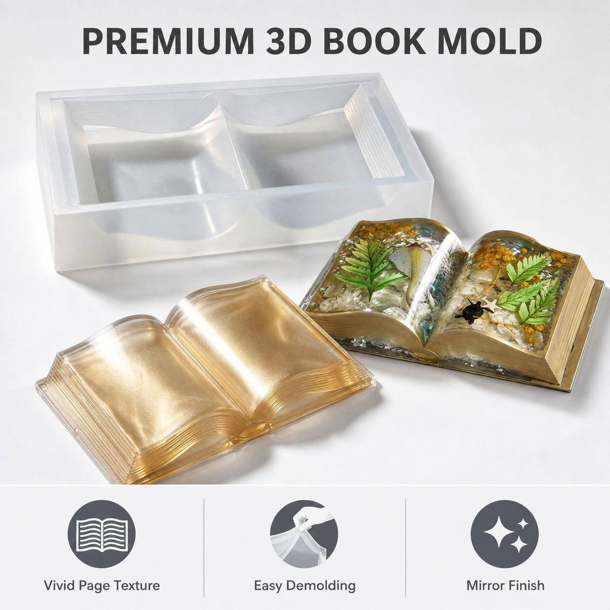 3D Pop-Up Book Figurine Resin Mold