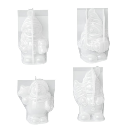 4pcs Cute Snowman Figurine Resin Mold Set