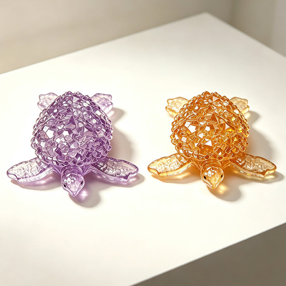 Crystal Cluster Diamond Turtle Figurine Resin Mold