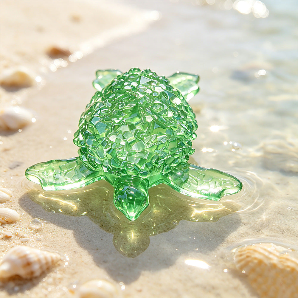 Crystal Cluster Diamond Turtle Figurine Resin Mold