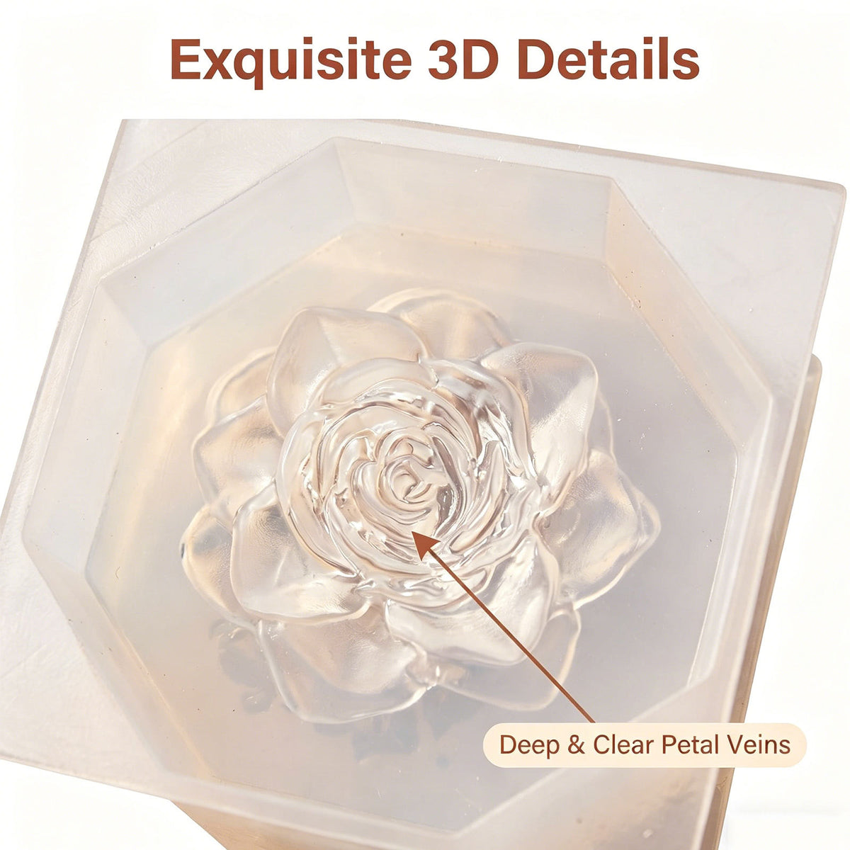 Rose Flower Decorative Resin Mold for UV Resin