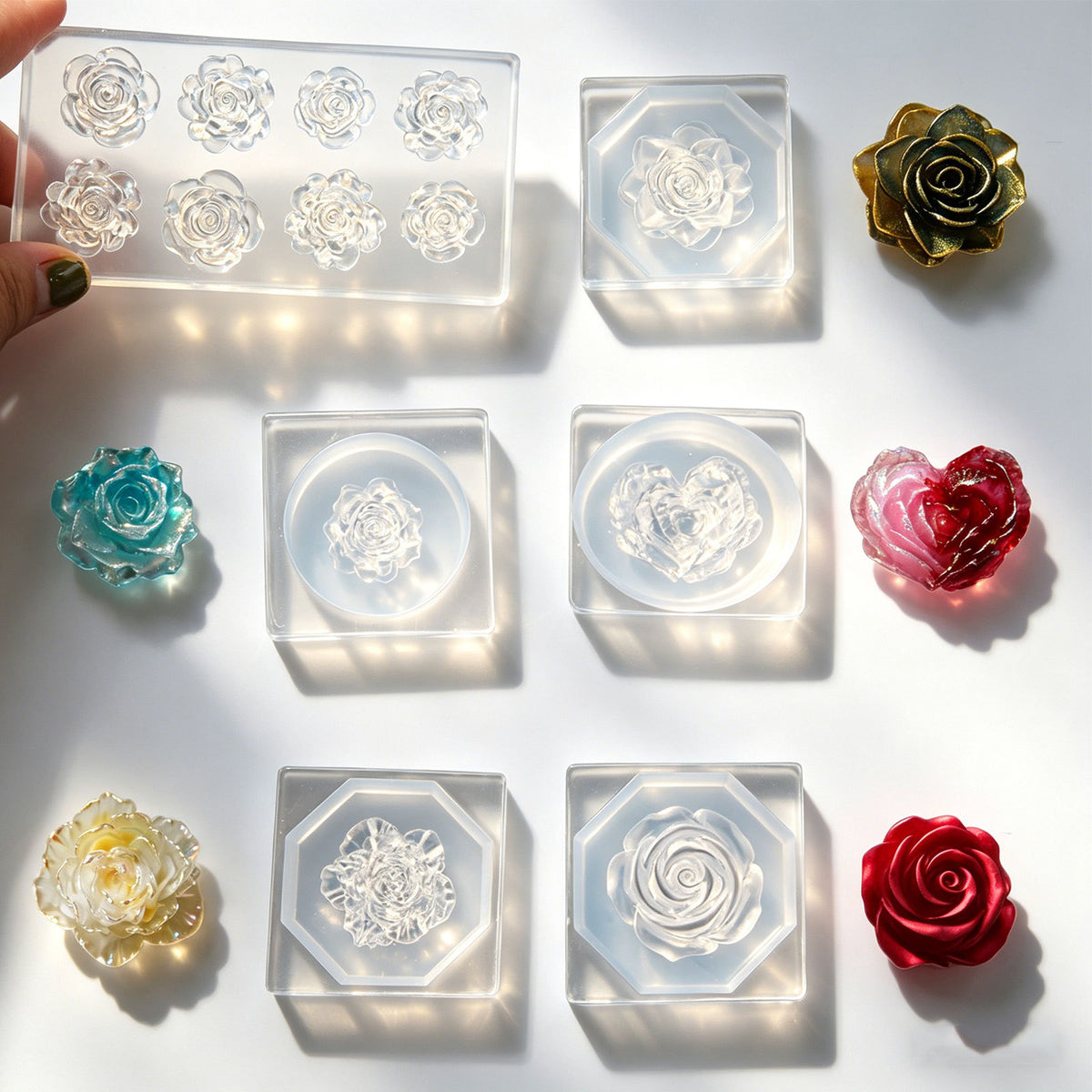 Rose Flower Decorative Resin Mold for UV Resin