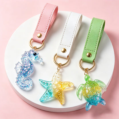 8pcs Ocean Animal Pendant Keychain & Bag Charm Resin Mold Set