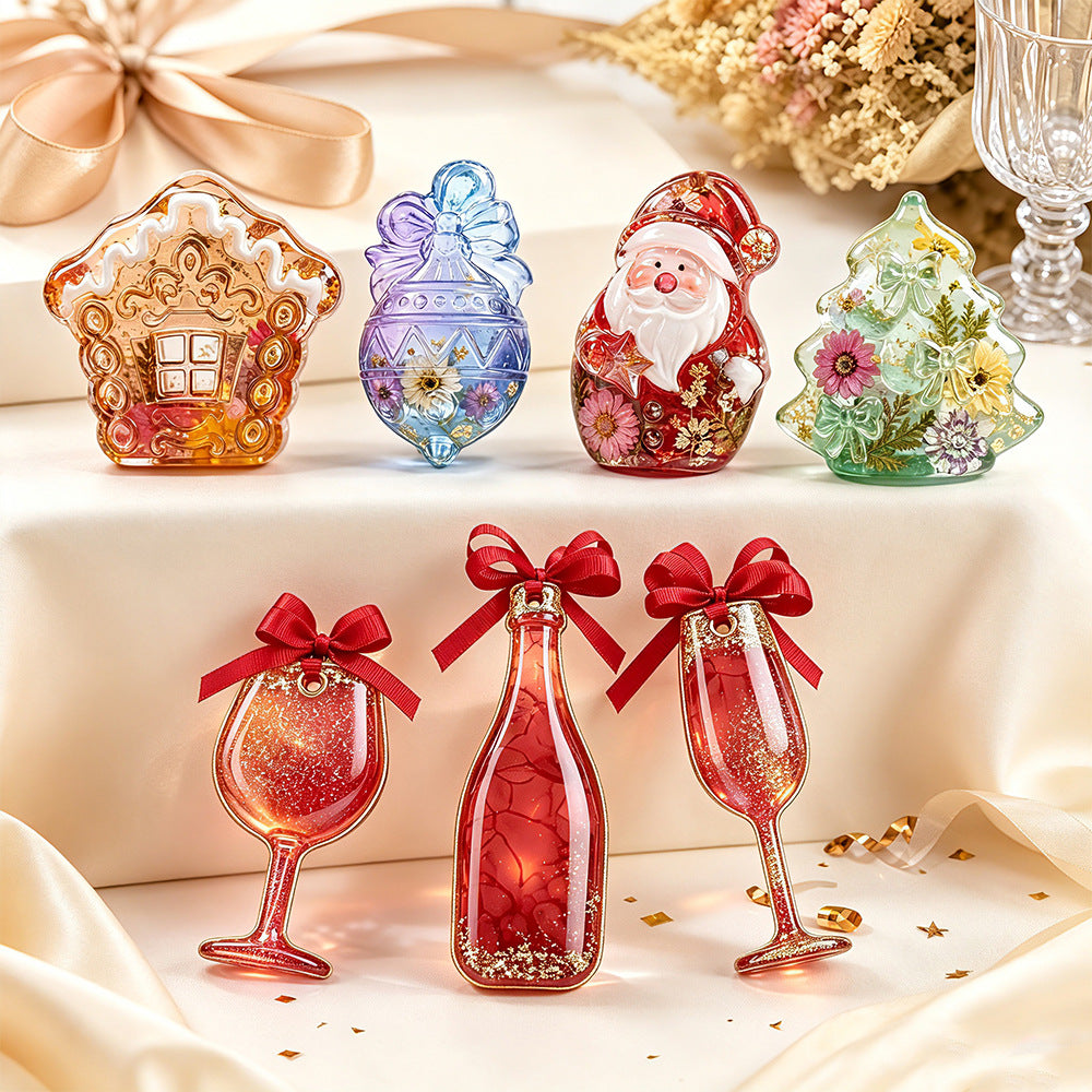 2pcs Christmas Hanging Ornament Resin Molds