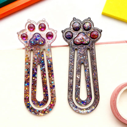 2pcs Adorable Cat Paw Paperclip Bookmark Resin Molds
