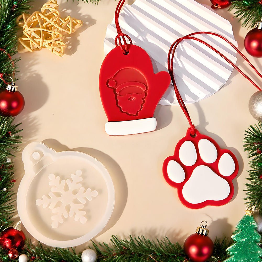 12pcs Christmas Theme Hanging Resin Mold
