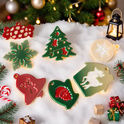 12pcs Christmas Theme Hanging Resin Mold