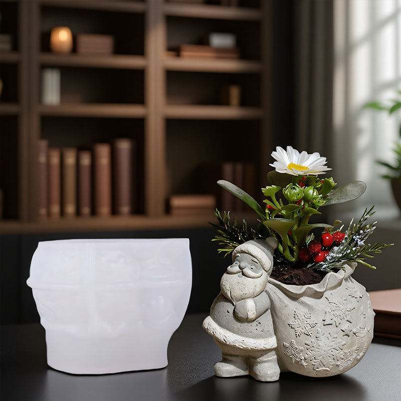 Santa Claus Gift Storage Bag Jar Resin Mold