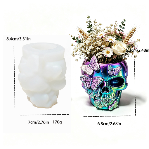 Butterfly Skull Vase & Storage Decor Resin Mold