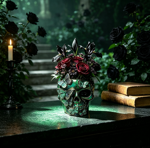 Butterfly Skull Vase & Storage Decor Resin Mold
