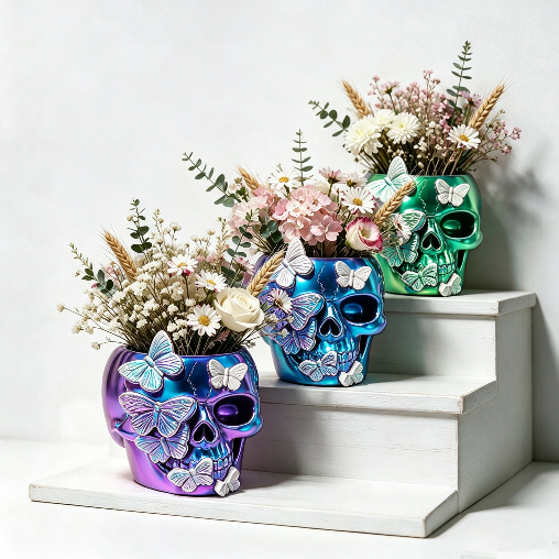 Butterfly Skull Vase & Storage Decor Resin Mold