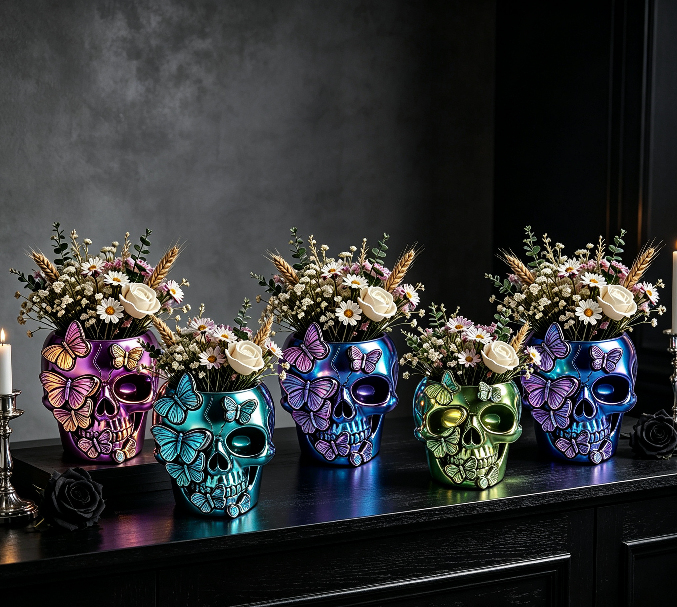 Butterfly Skull Vase & Storage Decor Resin Mold