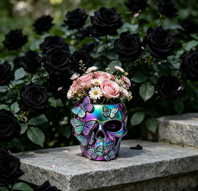 Butterfly Skull Vase & Storage Decor Resin Mold