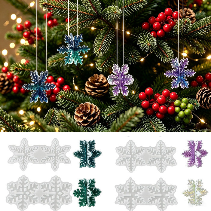 Interlocking Snowflake Ornament Resin Mold