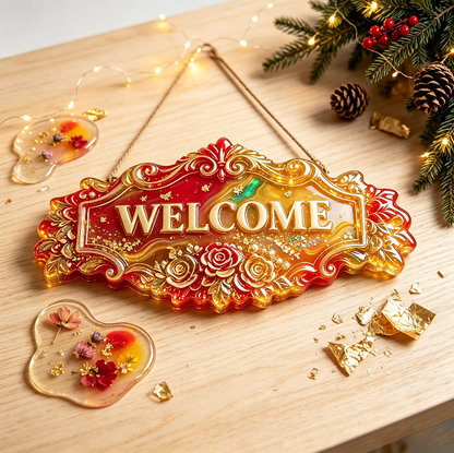 WELCOME Word Sign Resin Mold