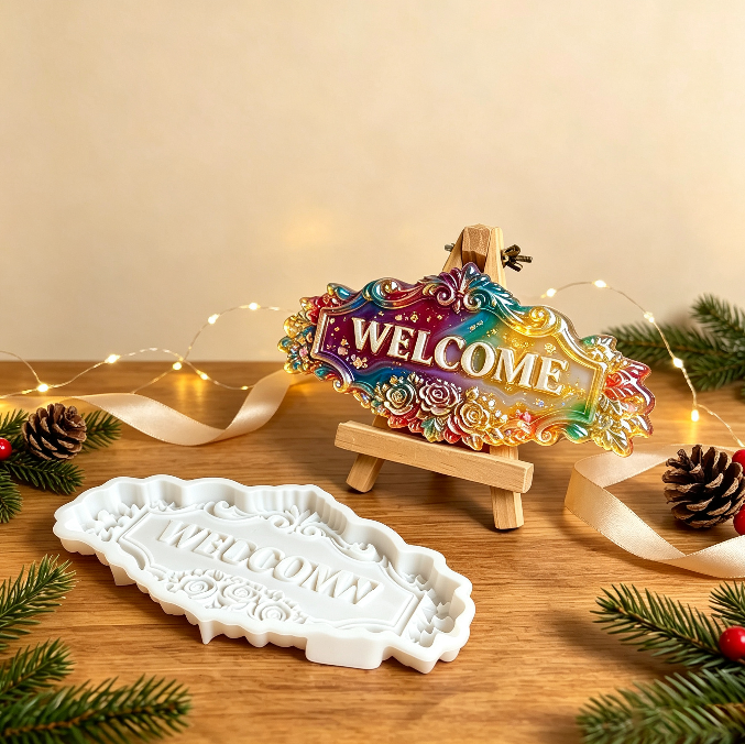 WELCOME Word Sign Resin Mold