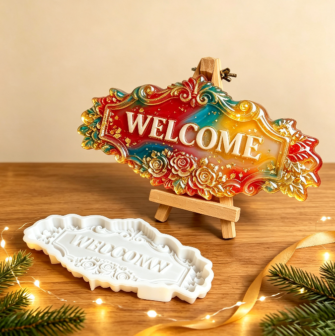 WELCOME Word Sign Resin Mold