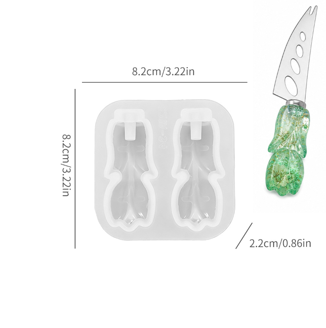 Mermaid Tail Cat Paw Heart & Tulip Resin Knife Handle Mold