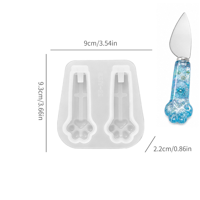 Mermaid Tail Cat Paw Heart & Tulip Resin Knife Handle Mold