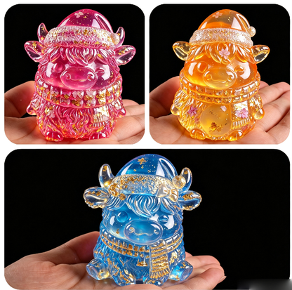 Christmas Yak Family Decorative Figurine Resin Mold Set
