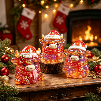 Christmas Yak Family Decorative Figurine Resin Mold Set