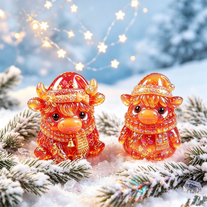 Christmas Yak Family Decorative Figurine Resin Mold Set