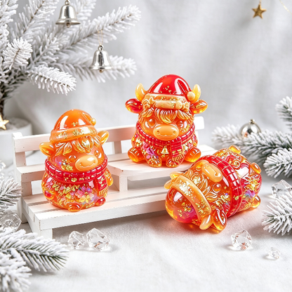 Christmas Yak Family Decorative Figurine Resin Mold Set