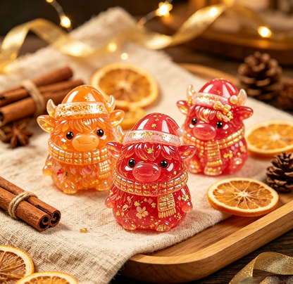 Christmas Yak Family Decorative Figurine Resin Mold Set