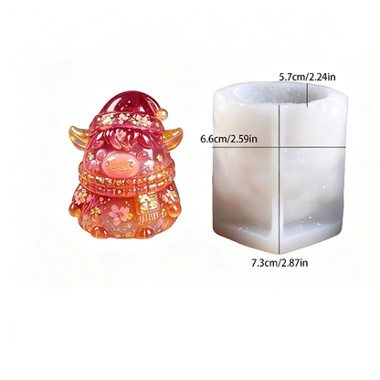 Christmas Yak Family Decorative Figurine Resin Mold Set