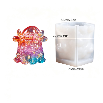 Christmas Yak Family Decorative Figurine Resin Mold Set