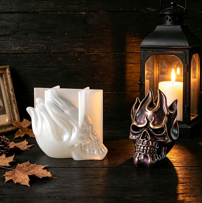 Flame Skull Figurine Resin Mold
