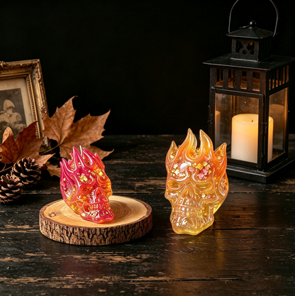 Flame Skull Figurine Resin Mold