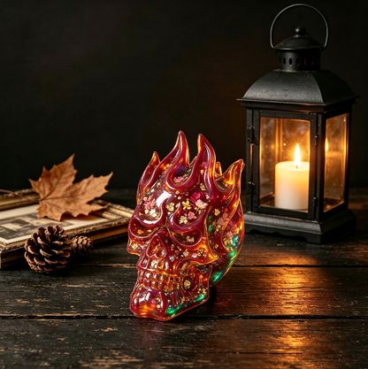 Flame Skull Figurine Resin Mold