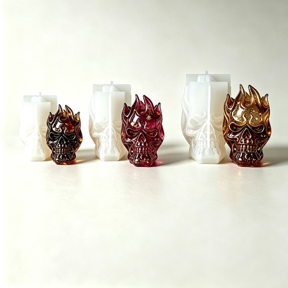 Flame Skull Figurine Resin Mold