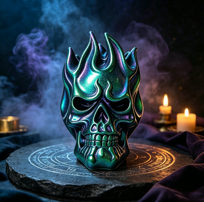 Flame Skull Figurine Resin Mold