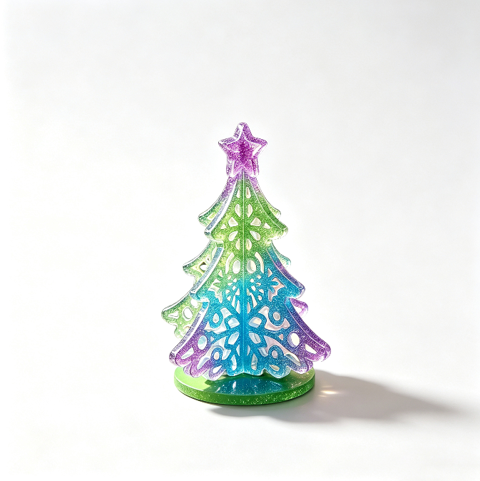 Interlocking Hollow Christmas Tree Figurine Resin Mold