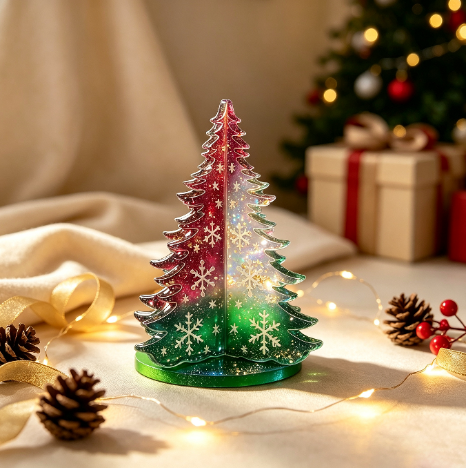 Interlocking Hollow Christmas Tree Figurine Resin Mold