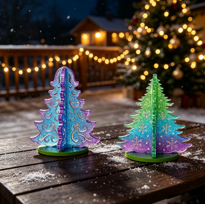 Interlocking Hollow Christmas Tree Figurine Resin Mold