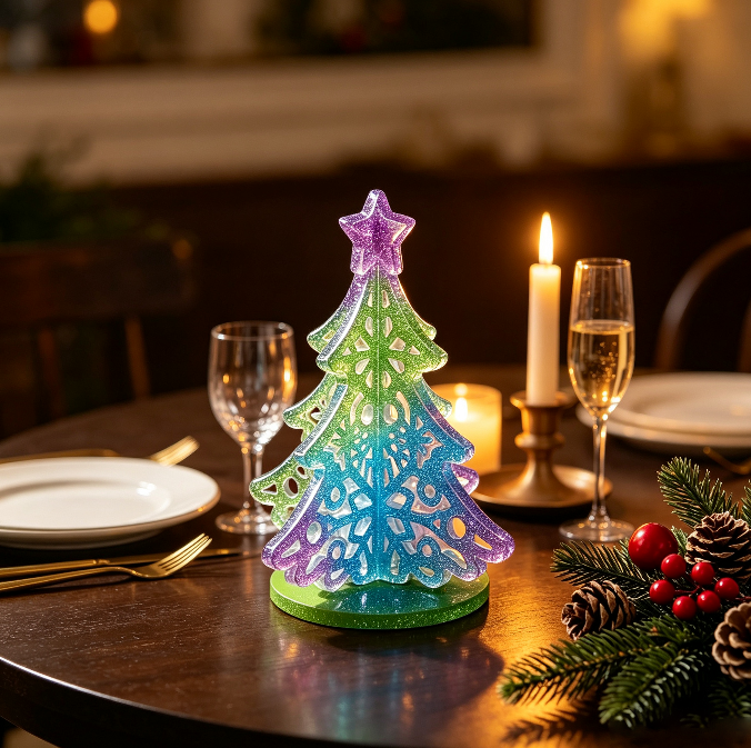 Interlocking Hollow Christmas Tree Figurine Resin Mold