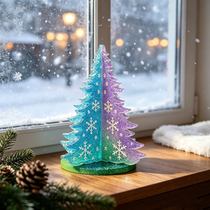 Interlocking Hollow Christmas Tree Figurine Resin Mold