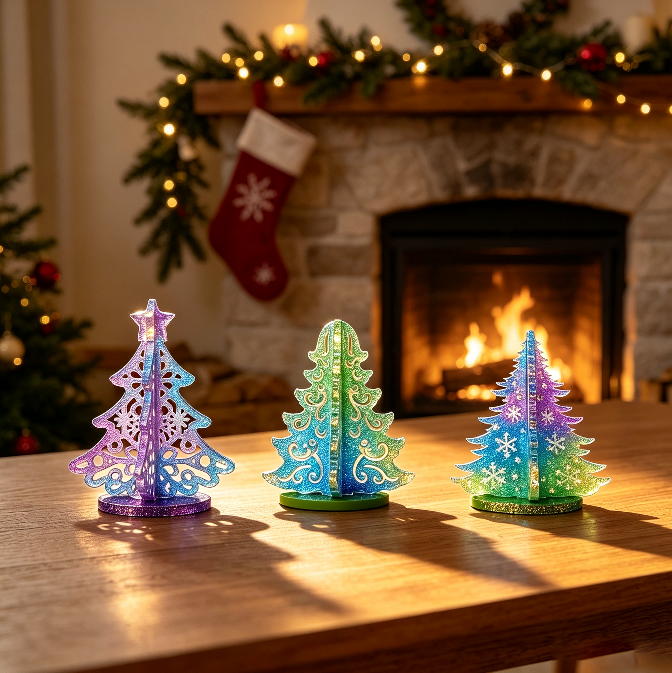 Interlocking Hollow Christmas Tree Figurine Resin Mold