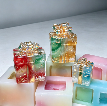Handmade 3D Ribbon Gift Box Storage Container Resin Mold