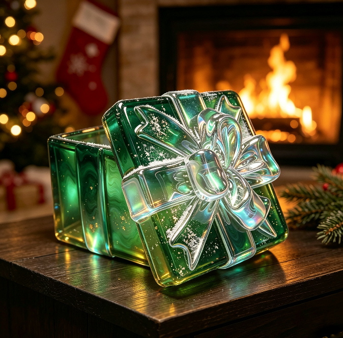 Handmade 3D Ribbon Gift Box Storage Container Resin Mold