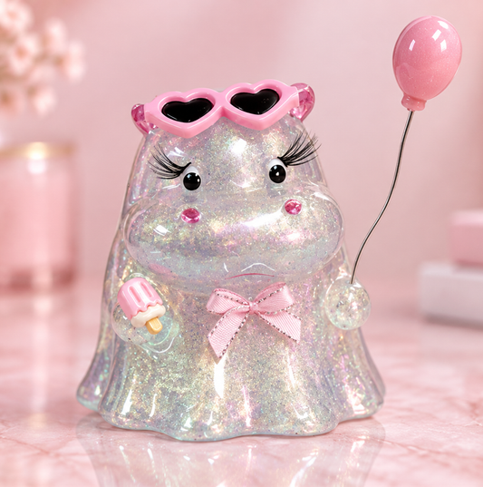 Handmade Cute Ghost Hippo Figurine Resin Mold