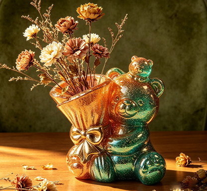 Cute Bear Flower Vase & Pen Holder Decorative Resin Mold