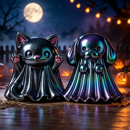 Cute Ghost Kitty & Puppy Figurine Resin Mold
