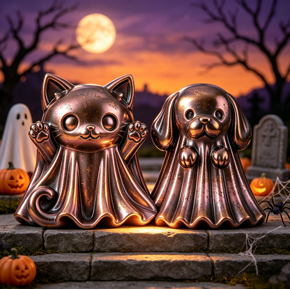 Cute Ghost Kitty & Puppy Figurine Resin Mold